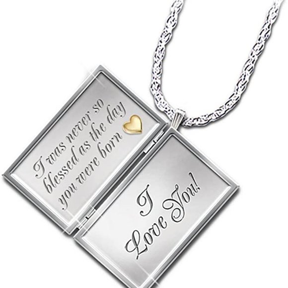 Dear Daughter Letter Of Love Gold Diamond Locket I Love you Blessing Blessed - Picture 3 of 4
